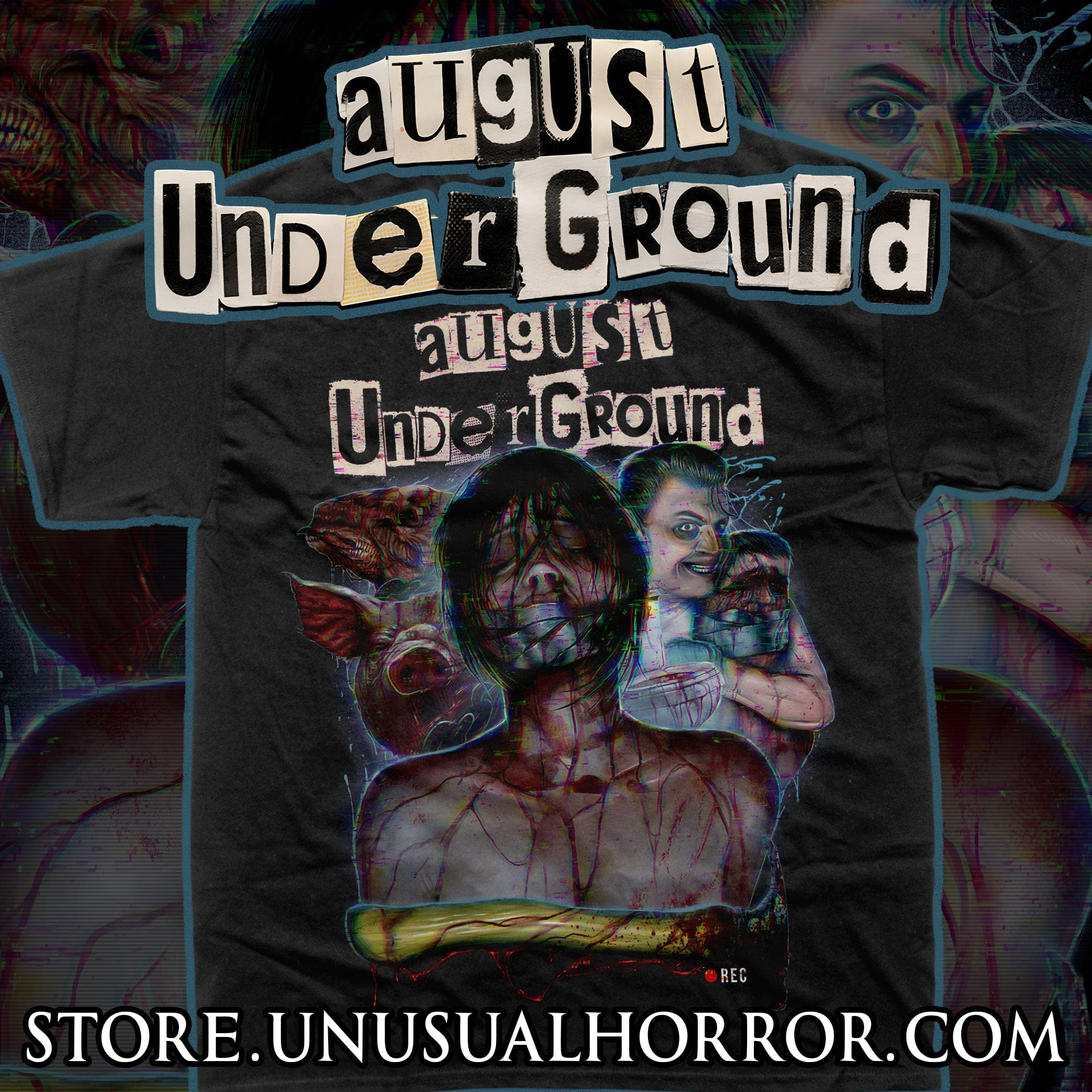 August Underground Glitch T-Shirt  -  Unusual Horror