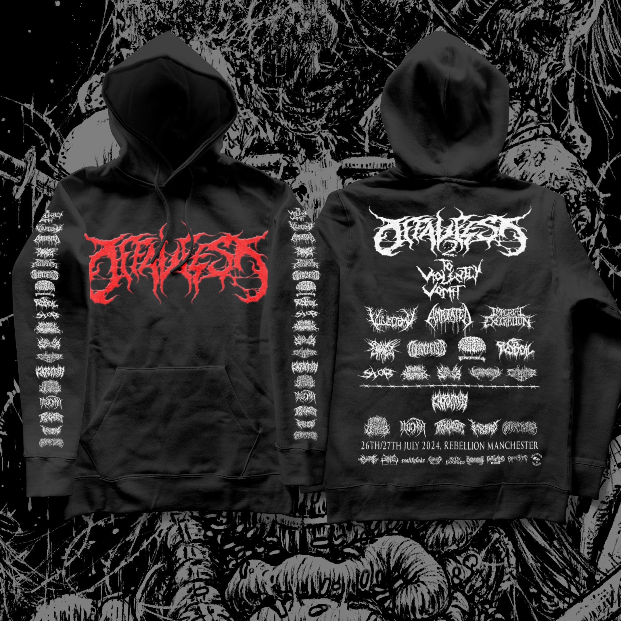 Offal Fest 2024 Lineup Hoodie  -  Unusual Horror