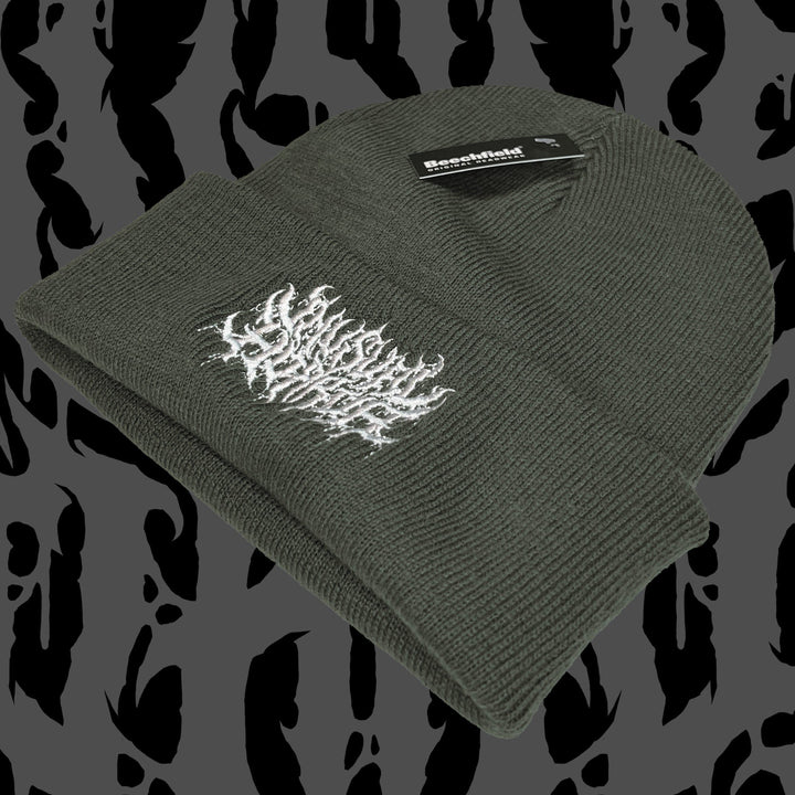 Unusual Horror Logo Beanie Olive  -  Unusual Horror
