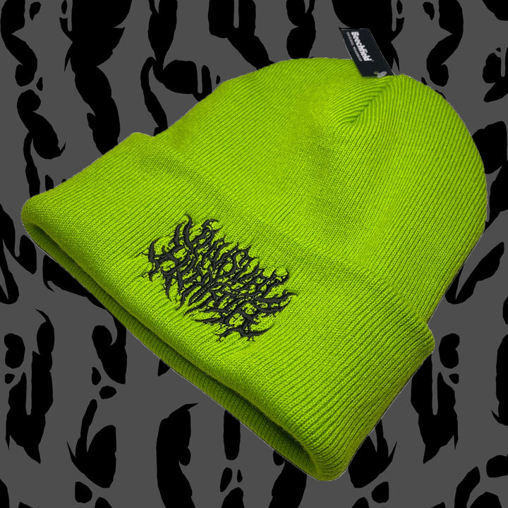 Unusual Horror Logo Beanie Lime Green  -  Unusual Horror