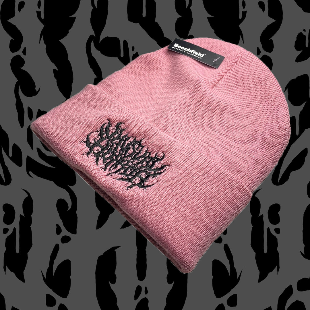 Unusual Horror Logo Beanie Pink  -  Unusual Horror